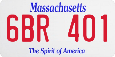 MA license plate 6BR401