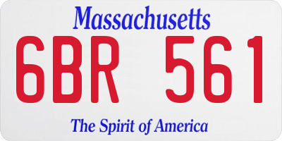 MA license plate 6BR561