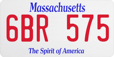 MA license plate 6BR575