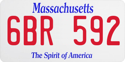 MA license plate 6BR592