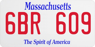MA license plate 6BR609