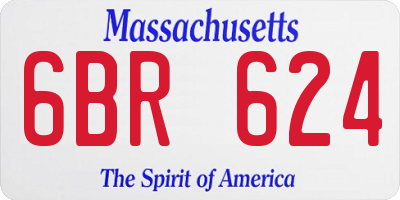 MA license plate 6BR624