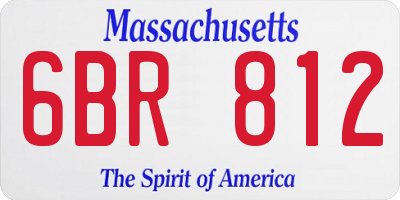 MA license plate 6BR812