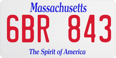 MA license plate 6BR843