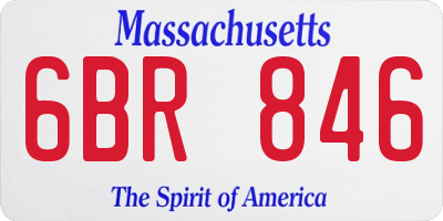 MA license plate 6BR846
