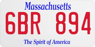 MA license plate 6BR894