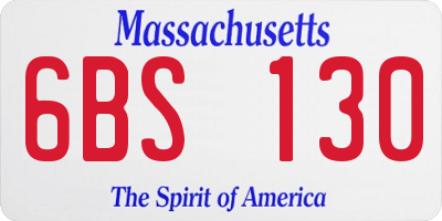 MA license plate 6BS130