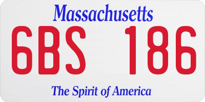 MA license plate 6BS186
