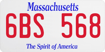 MA license plate 6BS568