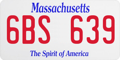 MA license plate 6BS639