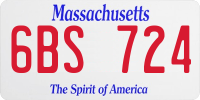 MA license plate 6BS724
