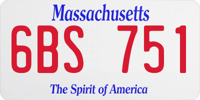 MA license plate 6BS751