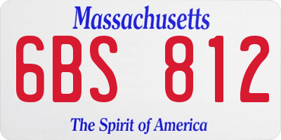 MA license plate 6BS812