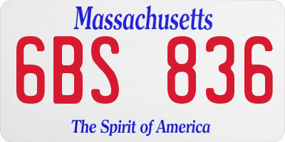 MA license plate 6BS836