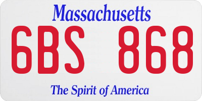 MA license plate 6BS868