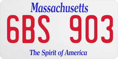 MA license plate 6BS903