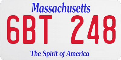 MA license plate 6BT248