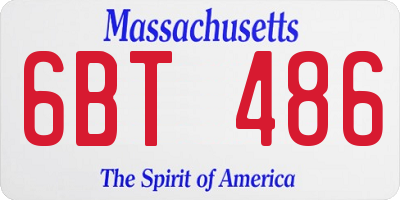 MA license plate 6BT486