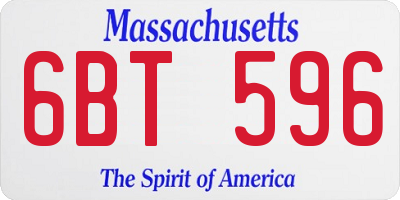 MA license plate 6BT596