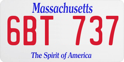 MA license plate 6BT737