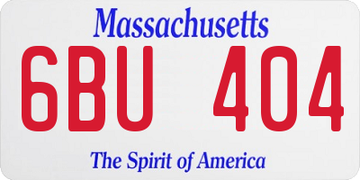 MA license plate 6BU404