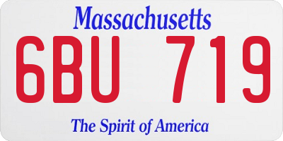 MA license plate 6BU719