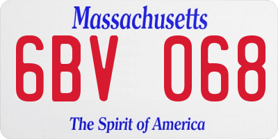 MA license plate 6BV068