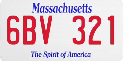 MA license plate 6BV321