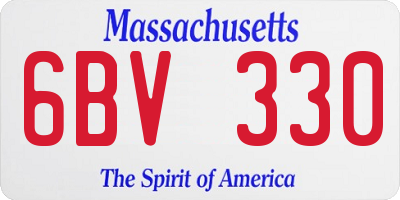 MA license plate 6BV330