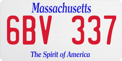 MA license plate 6BV337