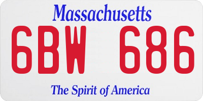 MA license plate 6BW686