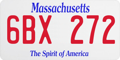 MA license plate 6BX272
