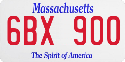 MA license plate 6BX900