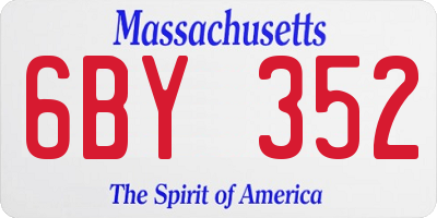 MA license plate 6BY352