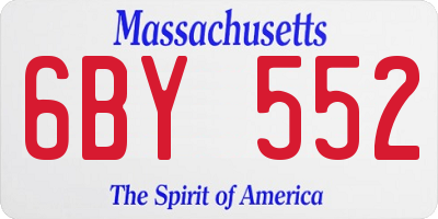 MA license plate 6BY552