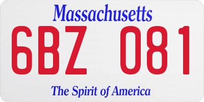 MA license plate 6BZ081