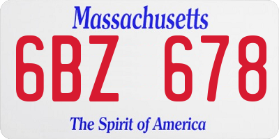 MA license plate 6BZ678