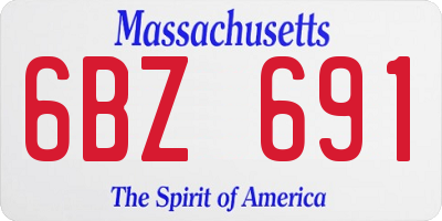 MA license plate 6BZ691