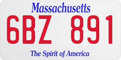 MA license plate 6BZ891