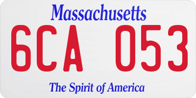 MA license plate 6CA053