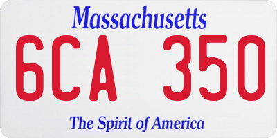 MA license plate 6CA350