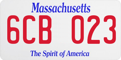 MA license plate 6CB023