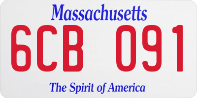 MA license plate 6CB091