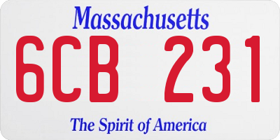 MA license plate 6CB231