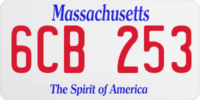 MA license plate 6CB253