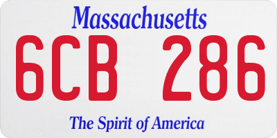 MA license plate 6CB286