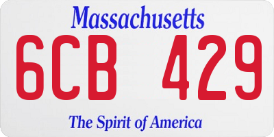 MA license plate 6CB429
