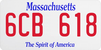 MA license plate 6CB618