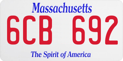 MA license plate 6CB692
