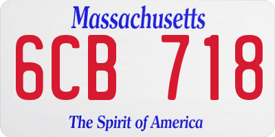 MA license plate 6CB718